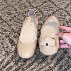 Cole Haan tan shiny flats